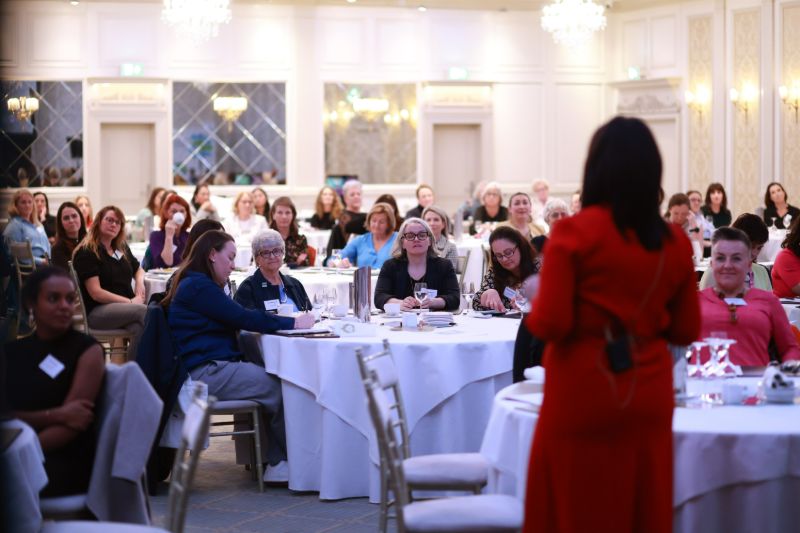 Miriam Simon addressing the audience at Women in Business Leitrim, Longford and Westmeath, Lough Rynn Castle