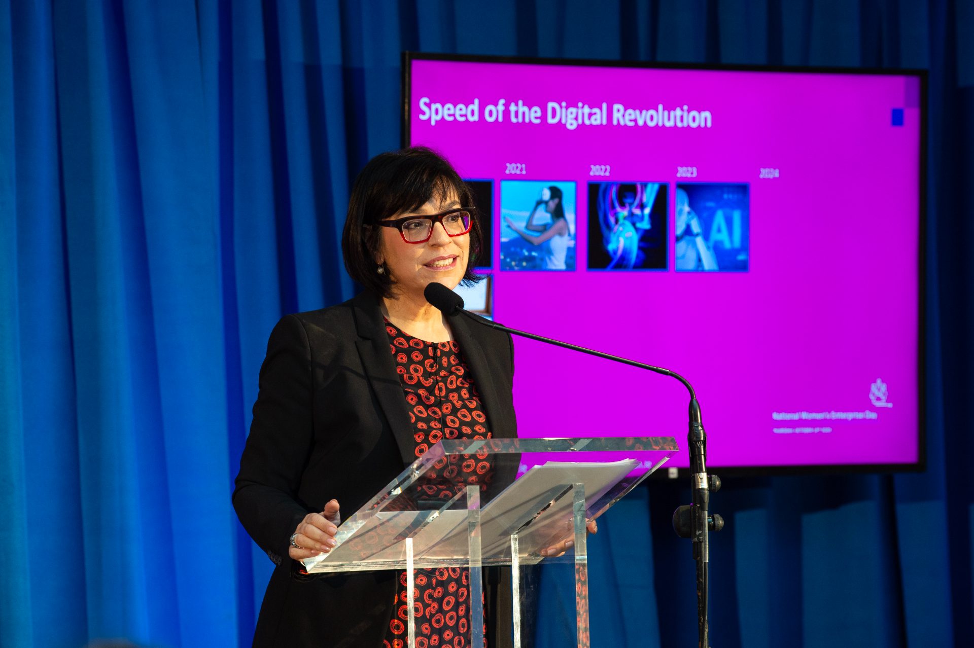 Miriam Simon delivering a keynote at an International Women’s Day event for Sidero
